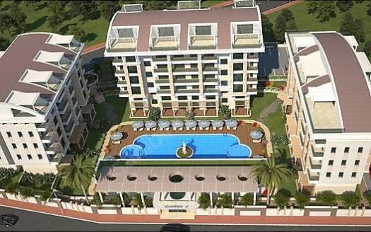 Furnished 1+0 Studio Apartment in Elite Complex with Pool in Hurma, Konyaaltı, Antalya